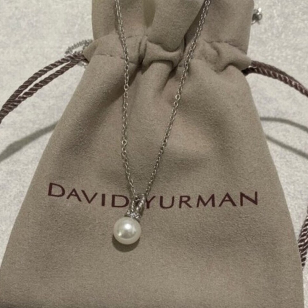 David Yurman Sterling Silver Pearl Pendant Necklace in White